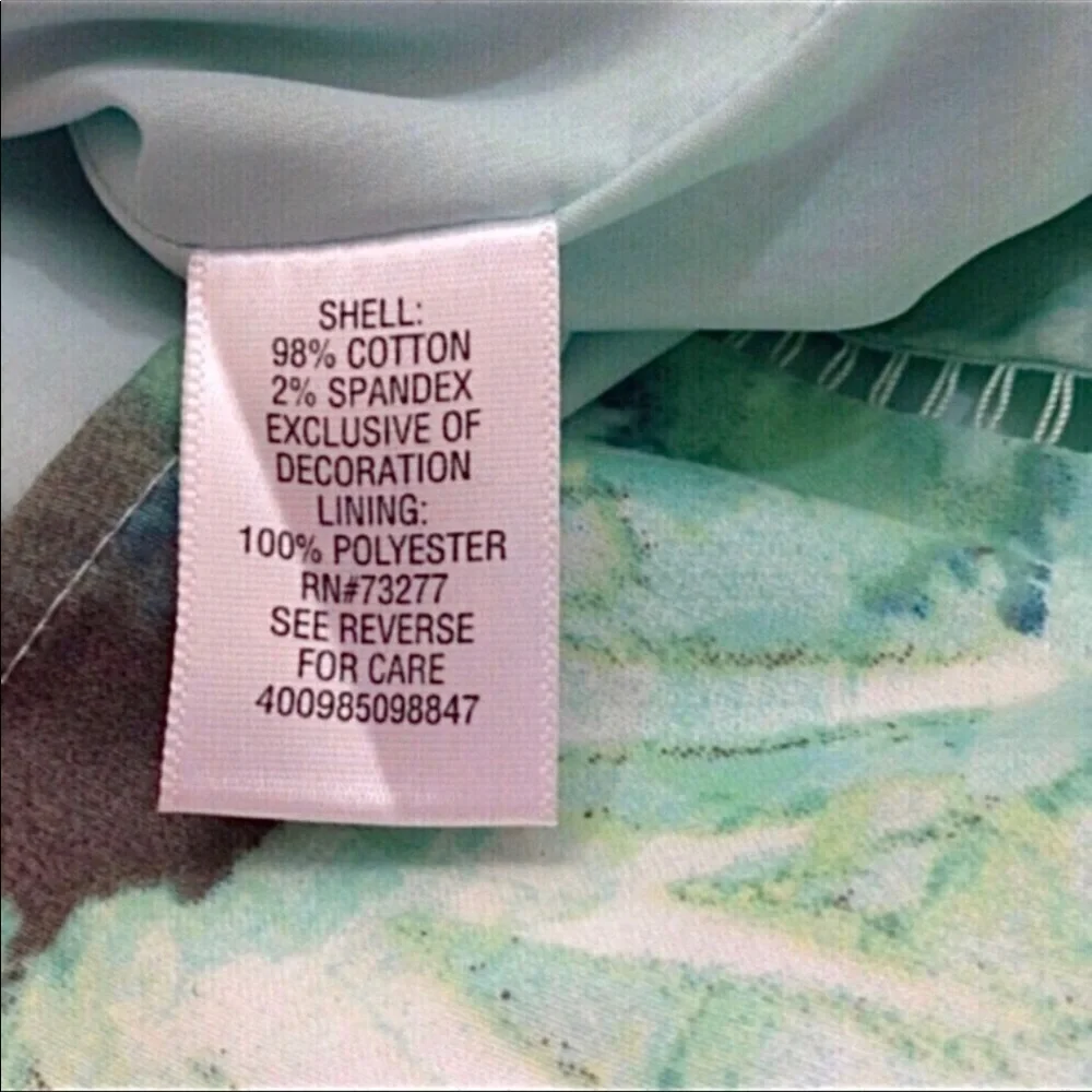 Candie's V neck side zip racer back green and blue floral print sundress
